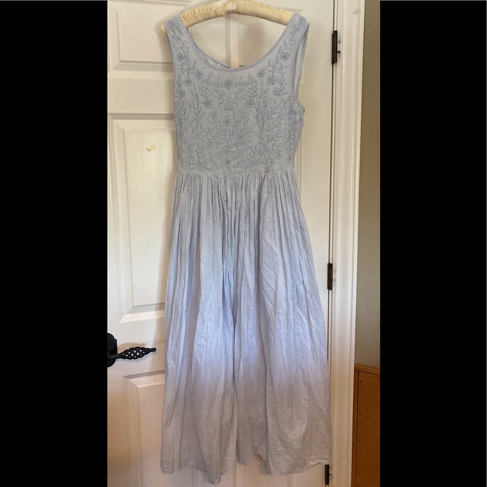 Summery Sleeveless Light Blue Dress.